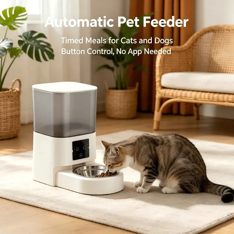 22-CW-W2408 SINGLE BOWL BUTTON CONTROL PET FEEDER