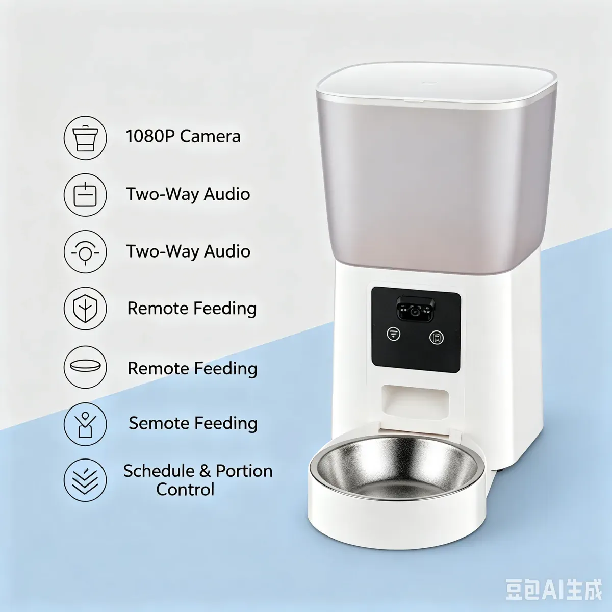 CW-W2409S video feeder with camera, two-way audio and app control