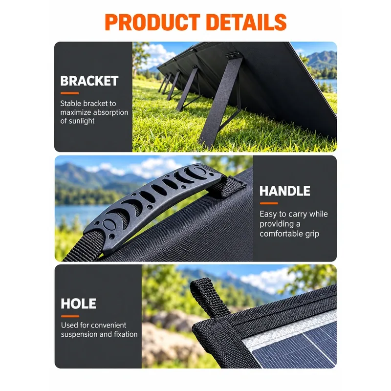 bracket, rubber handle and hanging hole details