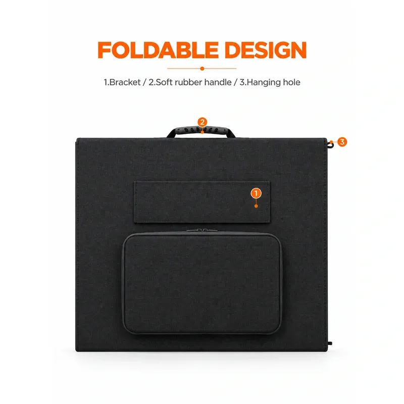 folded case with bracket, handle and hanging hole callouts