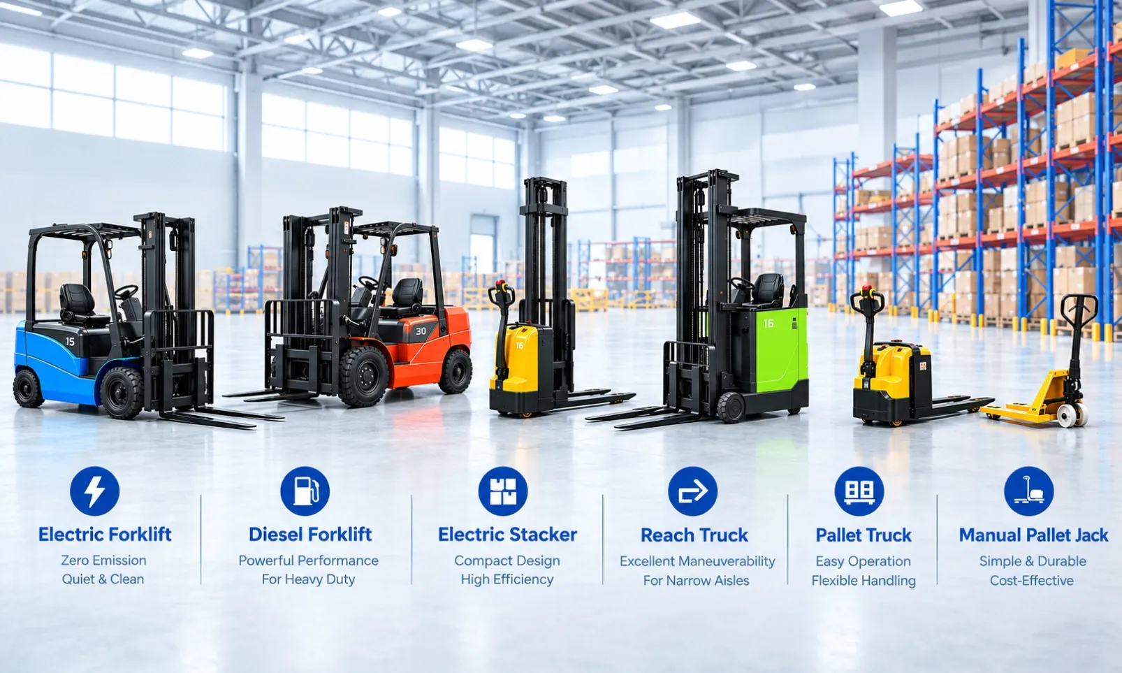 different forklifts