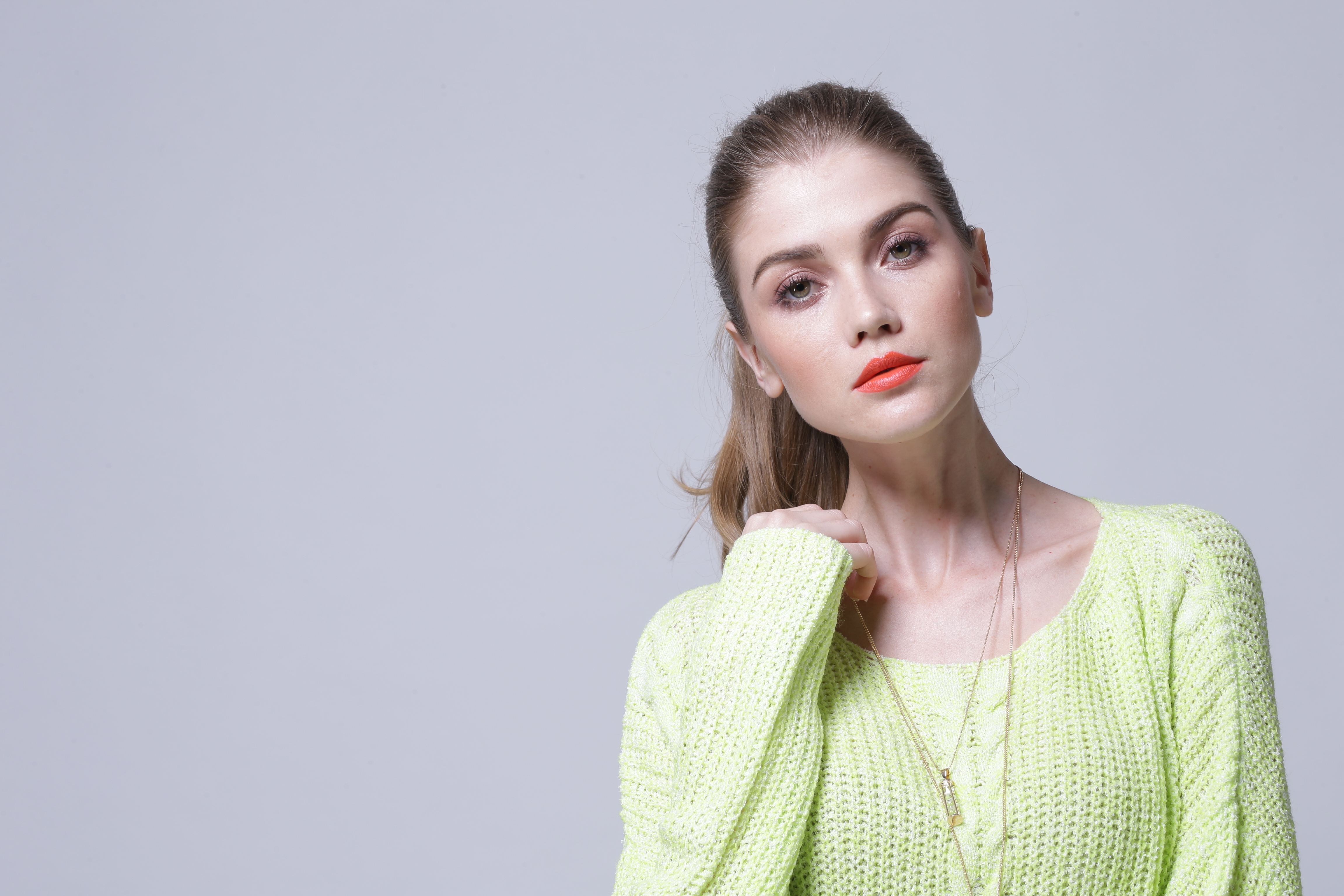 Women's soft knitted pullover IMP109 studio lookbook framing intended for B2B retail buyers
