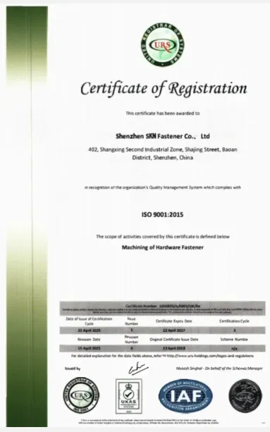 ISO 9001:2015 certificate