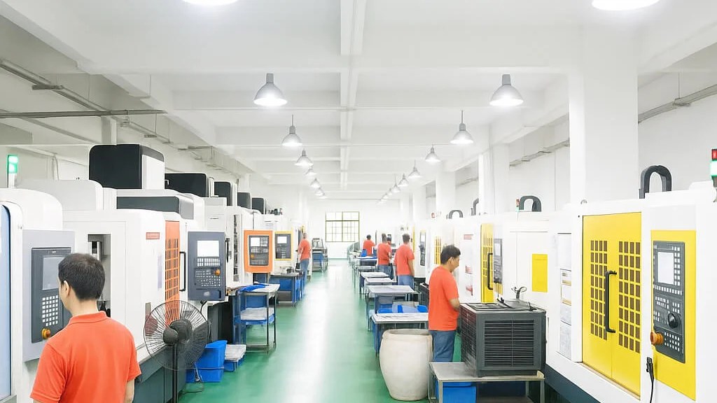 rows of machines on the skn fastener production floor
