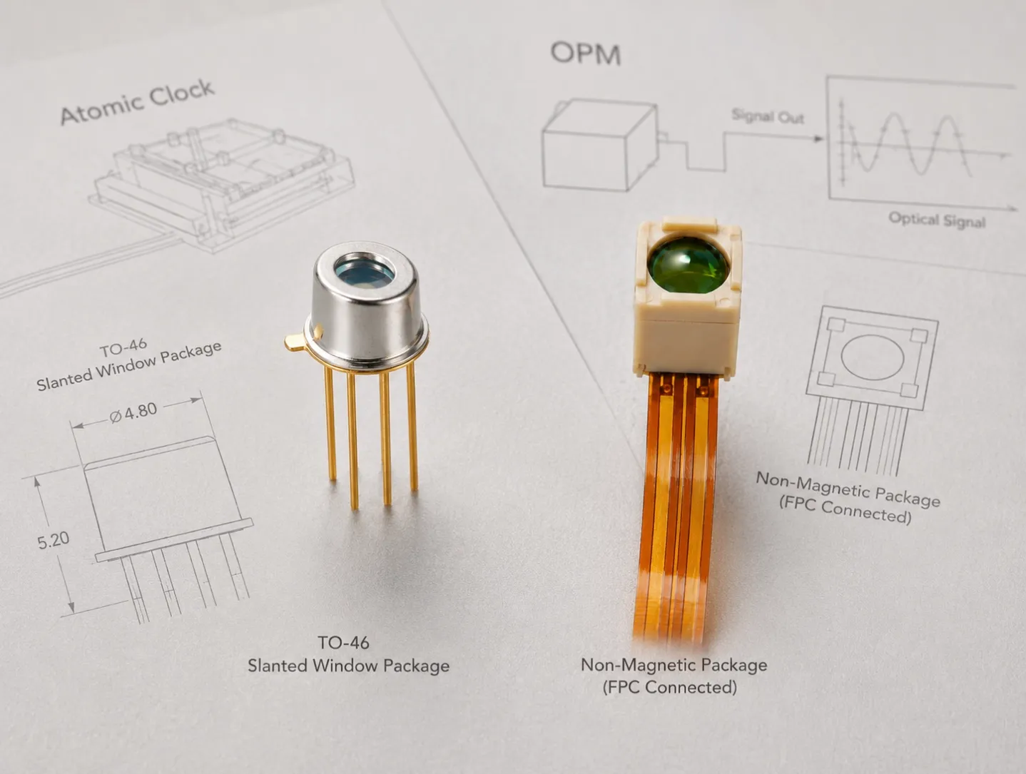 VCSEL wavelength matching for rubidium and cesium vapor-cell systems with atomic clock and non-magnetic OPM packages