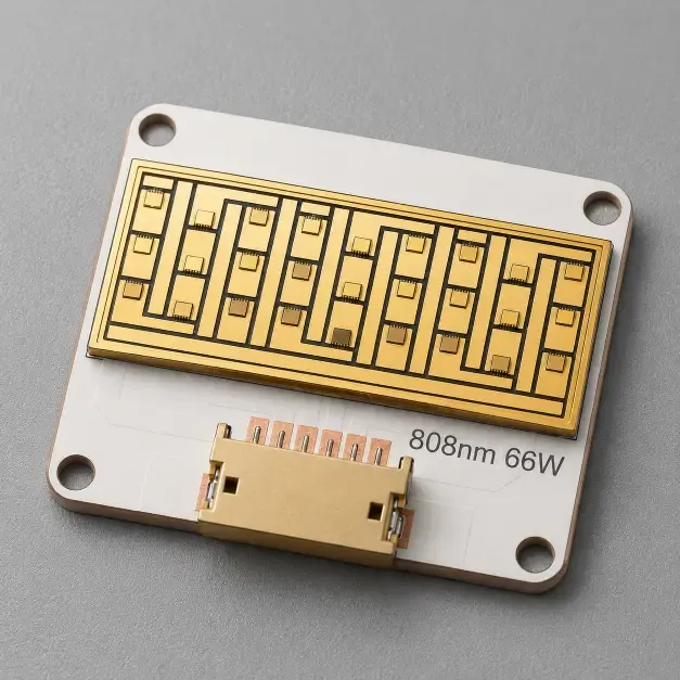 808nm 66W VCSEL COB module with a spatially homogenized 2.8 × 1.0 cm spot