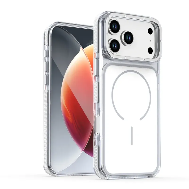 Clear white two-tone MagSafe case for iPhone 17 Pro Max, front and back view