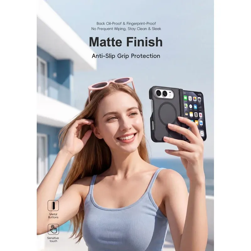 Matte finish with anti-slip grip on the Pudun case for iPhone Duo