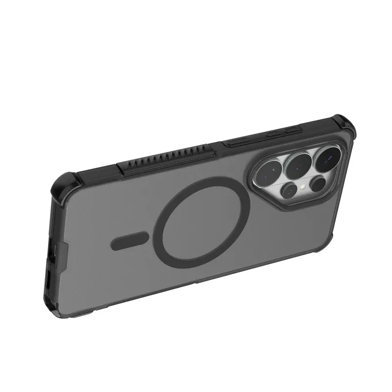 Dark grey Bear Hug magnetic case for Samsung Galaxy S26 Ultra, back view with the magnetic ring