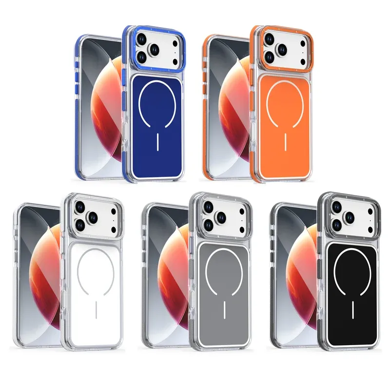 Two-tone clear MagSafe case for iPhone 17 Pro Max in six colours