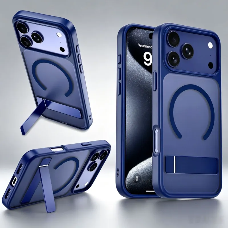 iFunSmart Style & Touch series premium slim protective cases with integrated metal stand for iPhone.