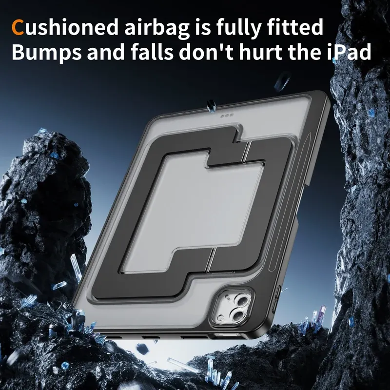 Cushioned airbag is fully fitted, bumps and falls do not hurt the iPad