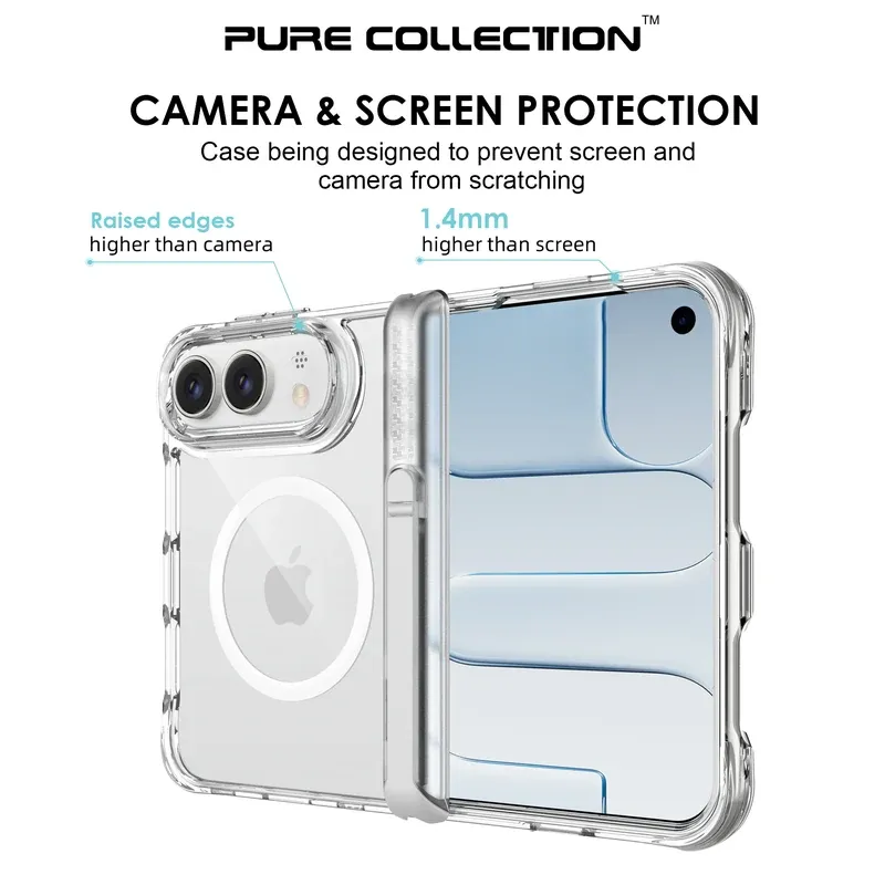 Camera and screen protection with raised edges higher than camera and 1.4mm higher than screen