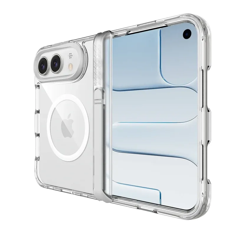 Back view of the Clear mid-axis bracket case for iPhone Duo