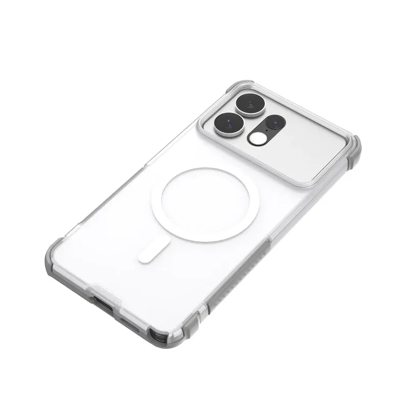 Bear Hug S27 Ultra case in frosted white, angled view