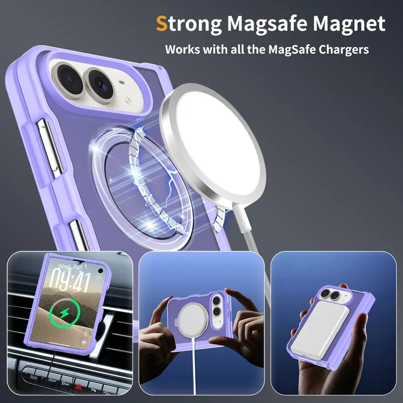 Strong MagSafe magnet working with MagSafe chargers on the black case for iPhone Duo