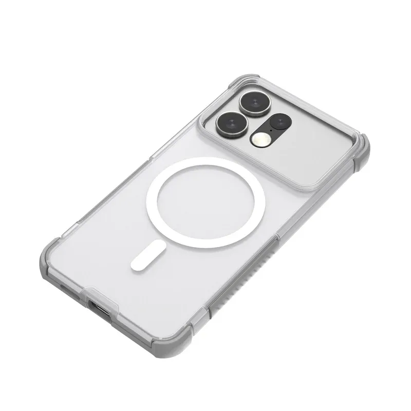 Bear Hug S27 Pro case in frosted white, angled view