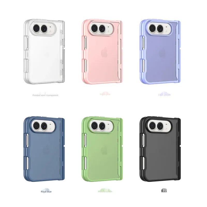 Skin-feel spring hinge kickstand case for iPhone Duo in six colours