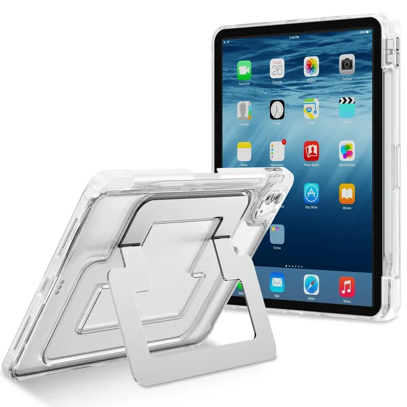White stand case for iPad Pro 11 2020 with invisible stepless hover holder