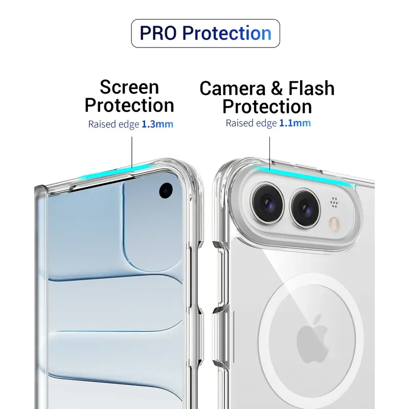 PRO protection with screen raised edge 1.3mm and camera and flash raised edge 1.1mm