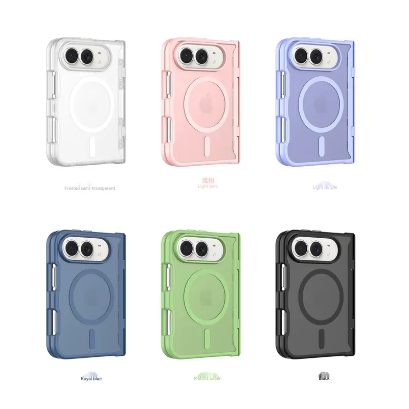 Skin-feel 2-in-1 case with spring hinge cover for iPhone Duo in six colours