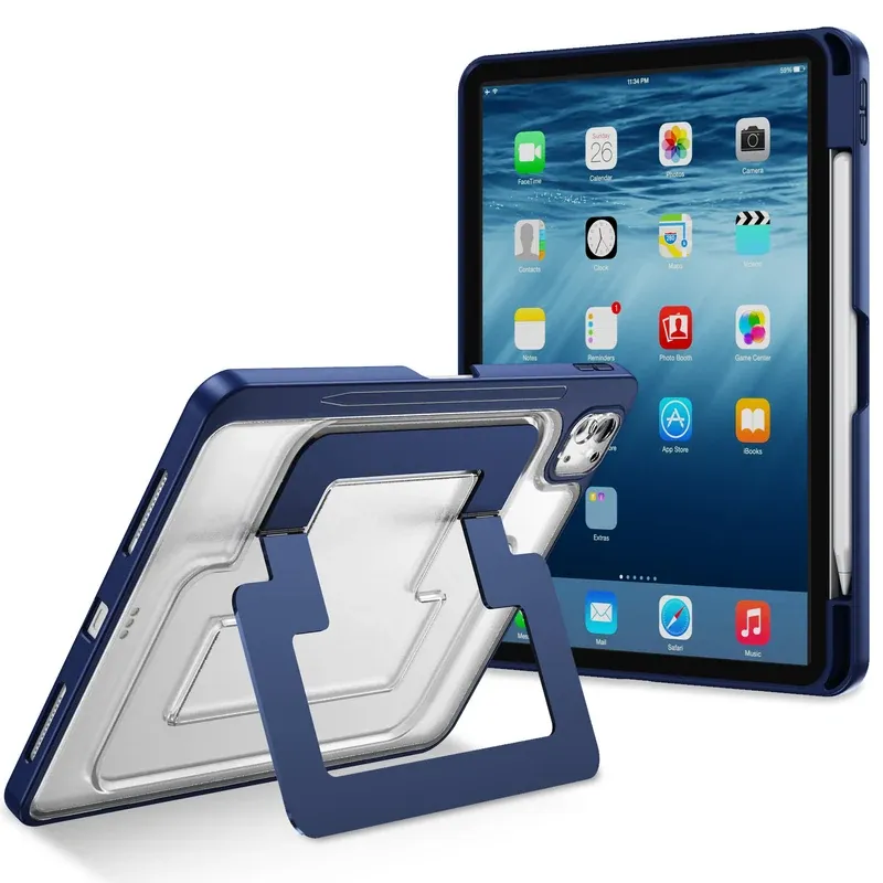 Blue stand case for iPad Pro 11 2020 with invisible stepless hover holder