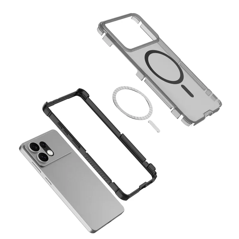 Bear Hug S27 Ultra case shell, frame and magnet ring laid out