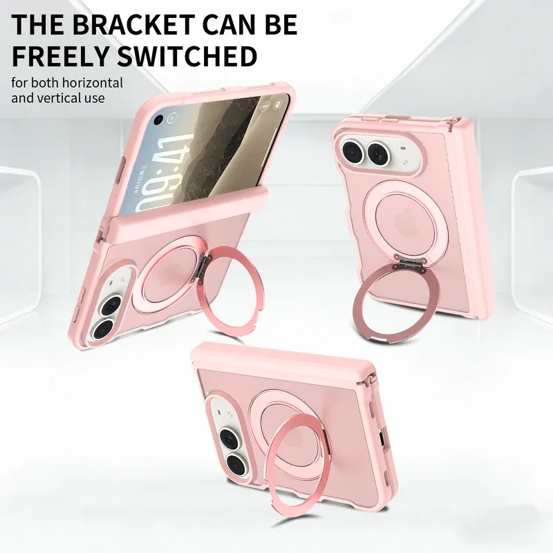 The bracket can be freely switched on the lavender case for iPhone Duo, horizontal and vertical use