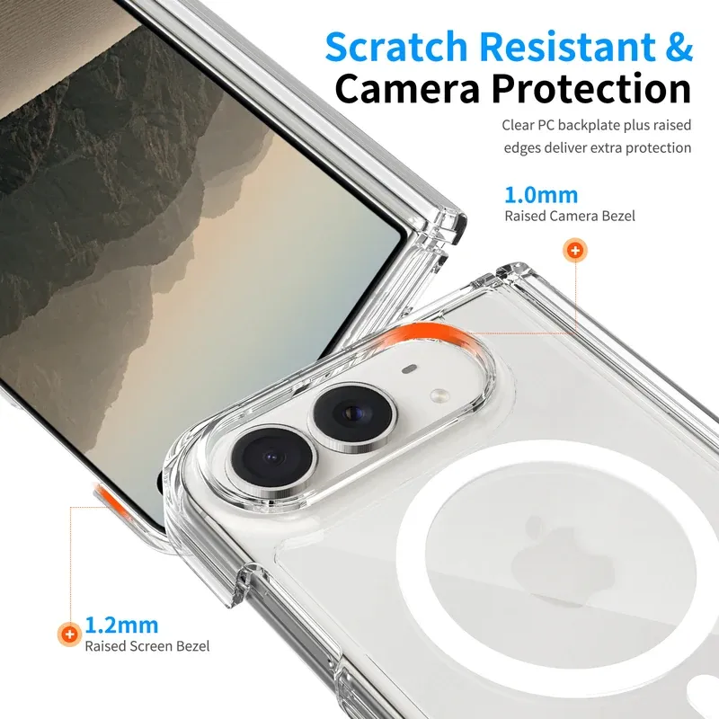 Scratch resistant and camera protection on the clear case for iPhone Duo