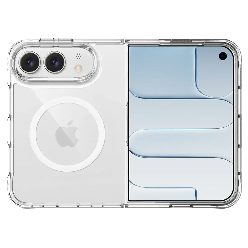 Clear Pure Collection shock pocket case for iPhone Duo, folded and unfolded