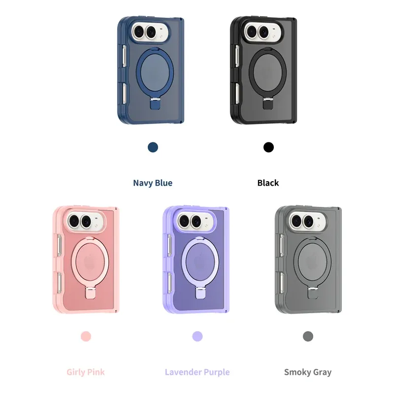 Racket ring stand case with side cover for iPhone Duo in four colours