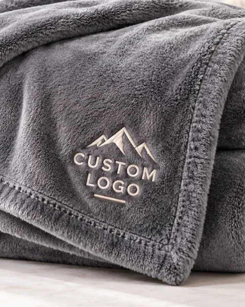 Customized embroidered logo Blanket