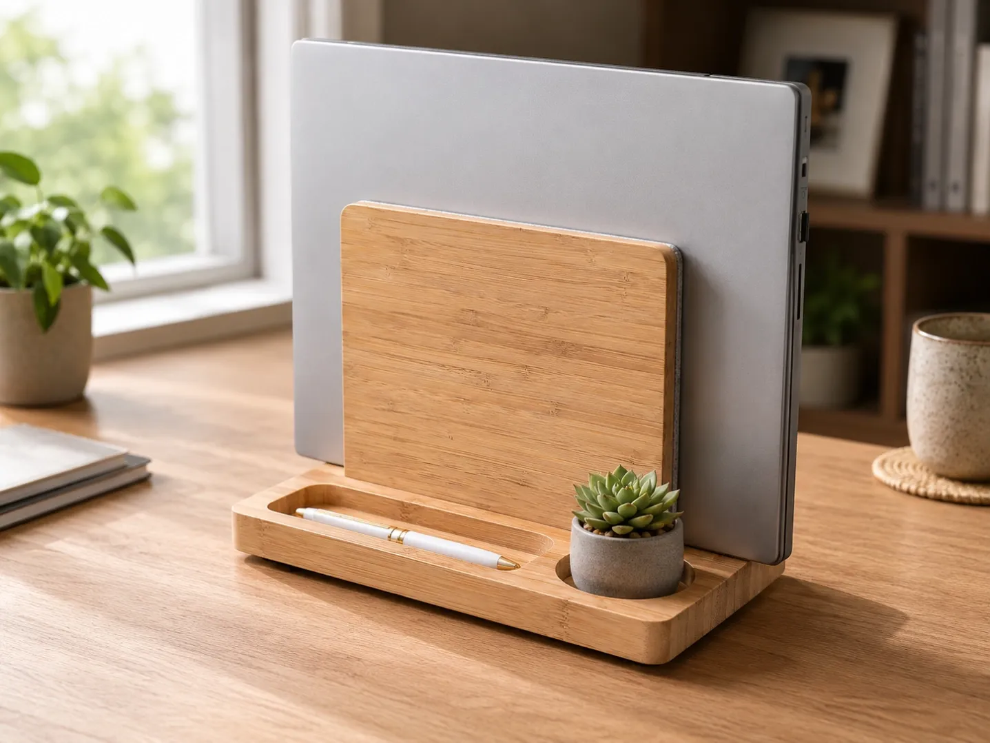 Custom Bamboo Laptop Stand and Desk Organizer Manufacturer
