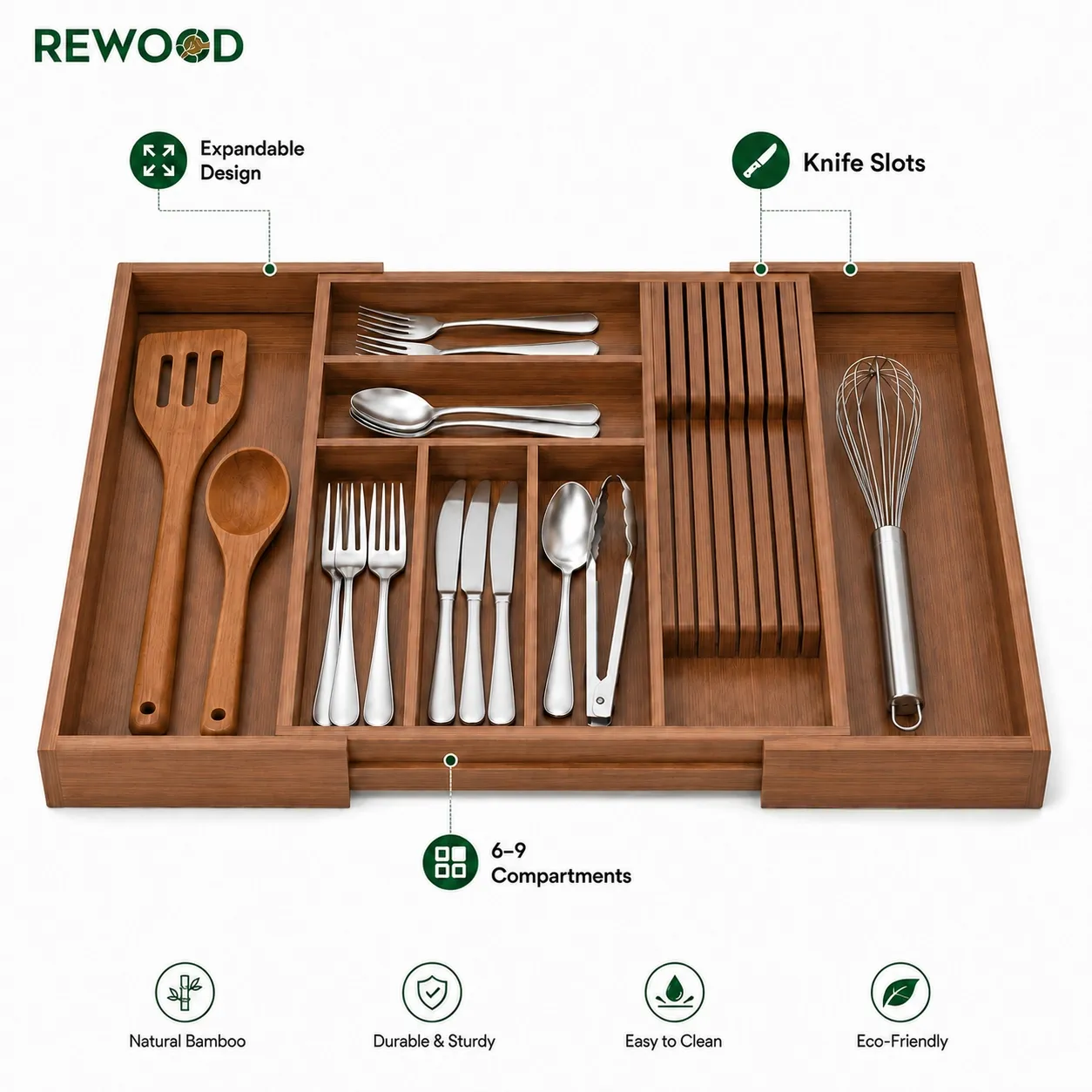 bamboo drawer organizer