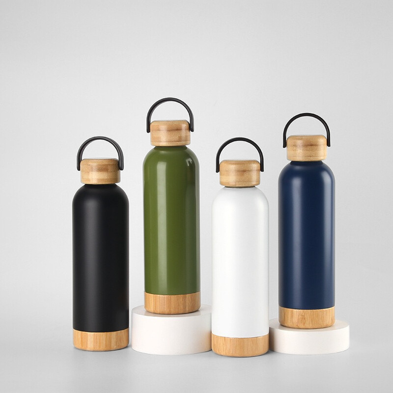 Minimalist Bamboo Base Hydration Flask