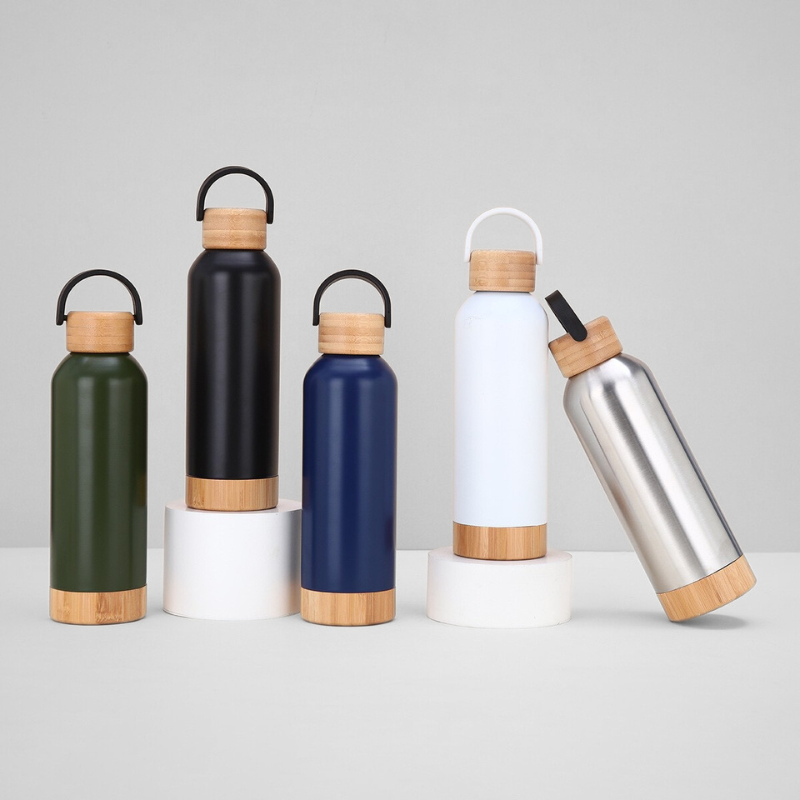 Minimalist Bamboo Base Hydration Flask