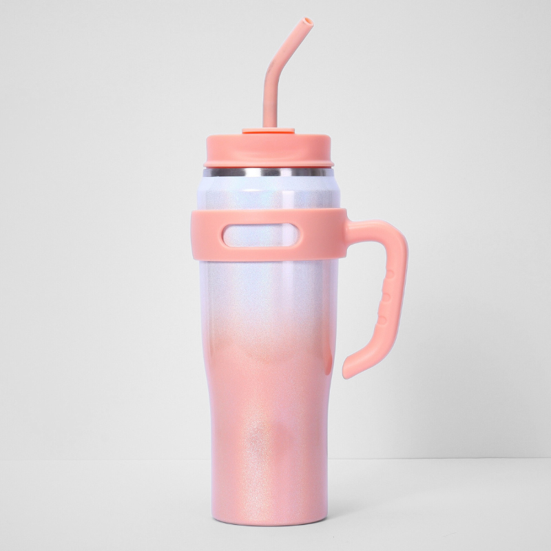 Vibrant Rainbow Travel Tumbler