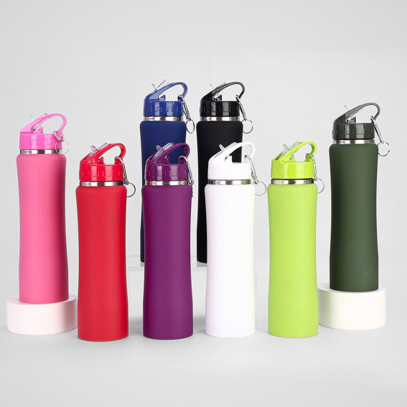 Slim Waist Thermos Flask with Straw