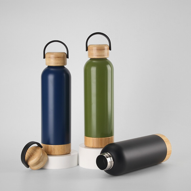 Minimalist Bamboo Base Hydration Flask