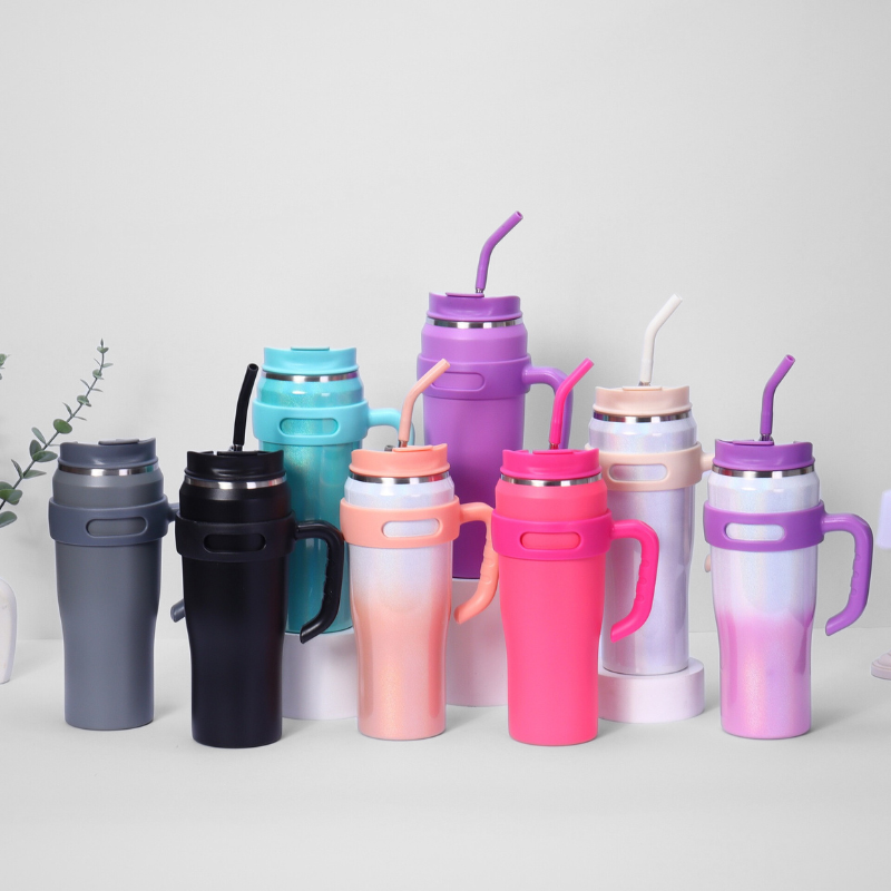 Vibrant Rainbow Travel Tumbler