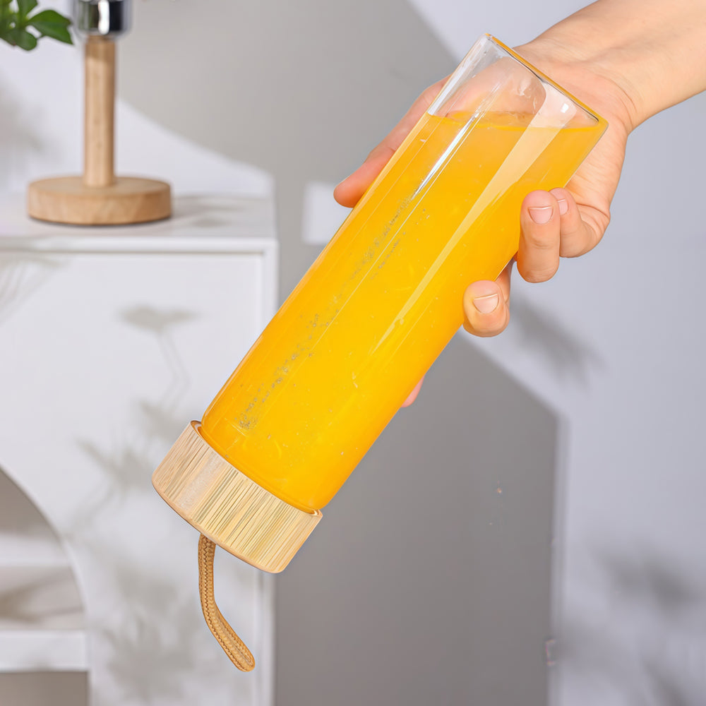 Wide-Mouth Glass Hydration Bottle - Easy Fill & Clean - BM-G004