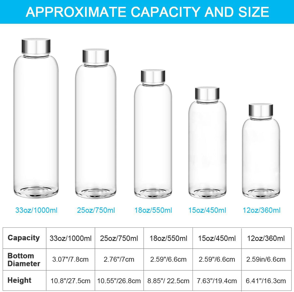Premium Borosilicate Glass Water Bottle - Durable & Eco-Friendly - BM-G003
