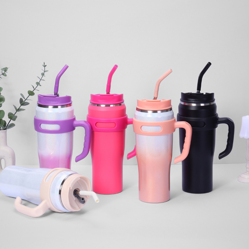 Vibrant Rainbow Travel Tumbler