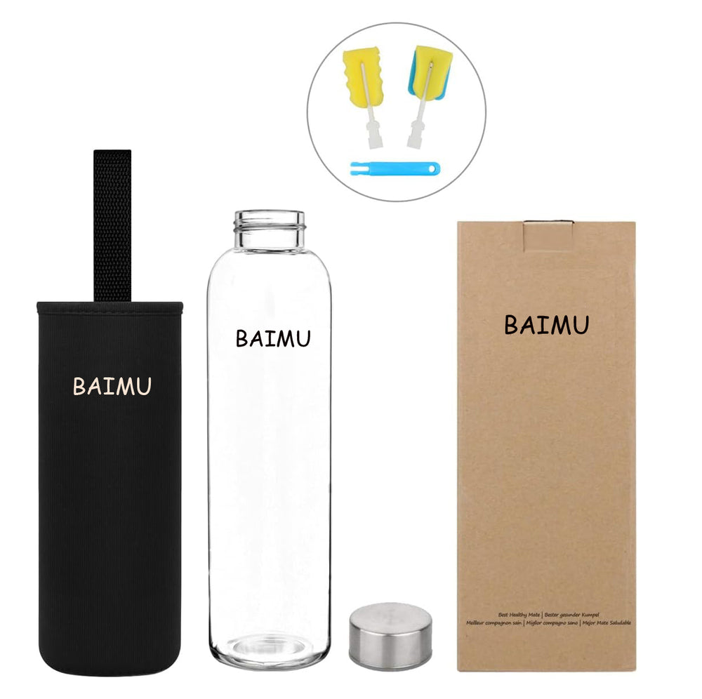 Premium Borosilicate Glass Water Bottle - Durable & Eco-Friendly - BM-G003