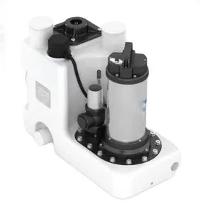 Compact submersible sewage lifting station with HDPE tank for wastewater with fibrous solids