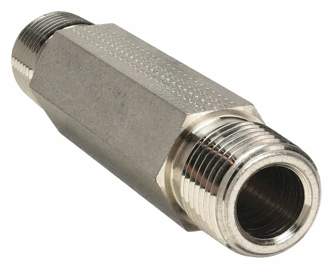 Hex Long Nipple: 316 Stainless Steel, 1/2 in x 1/2 in Fitting Pipe Size, Male NPT x Male