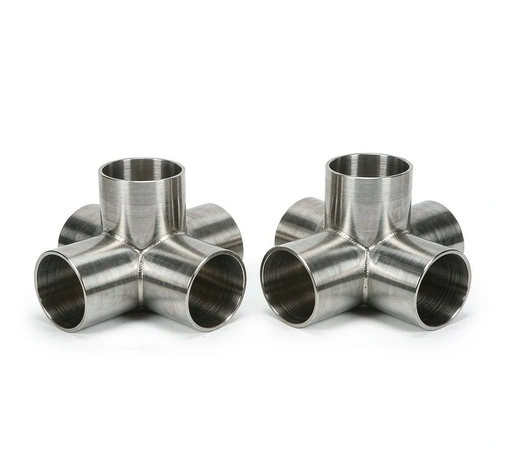 Stainless steel tees and crosses group, factory shot