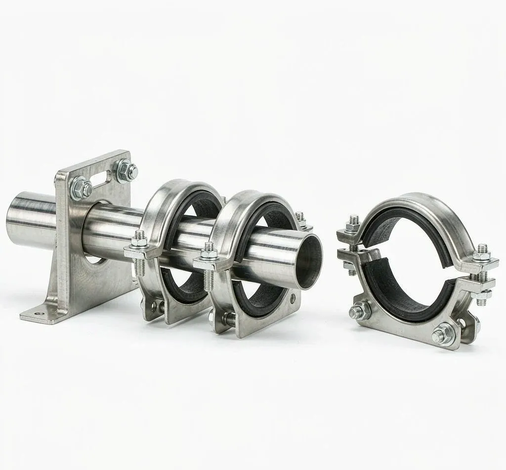 EPDM lined pipe clamp, rubber-lined suspension band