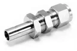 Bulkhead Reducer Tube Fitting, Compression Socket to Tube Stub, Same Fractional