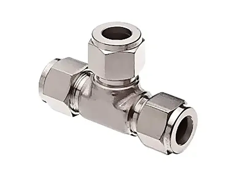 1-1/4 in. Tube O.D. - Union Tee - 316 Stainless Steel Double Ferrule Compression Tube